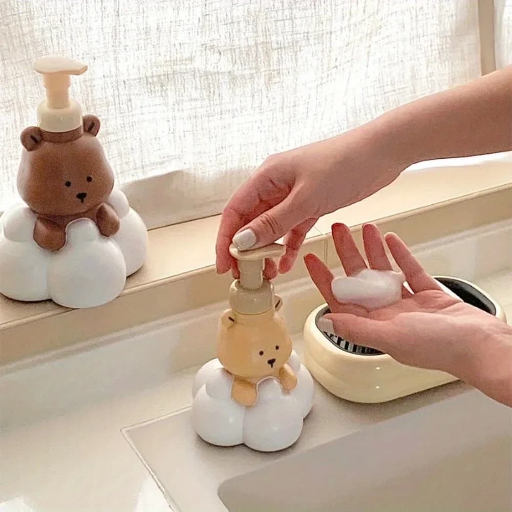 1PC Cartoon Bear Bottiglia per schiuma Pressa Bottiglia spray Bagno Disinfettante per le mani Shampoo Pompa Bottiglia Dispenser di sapone portatile