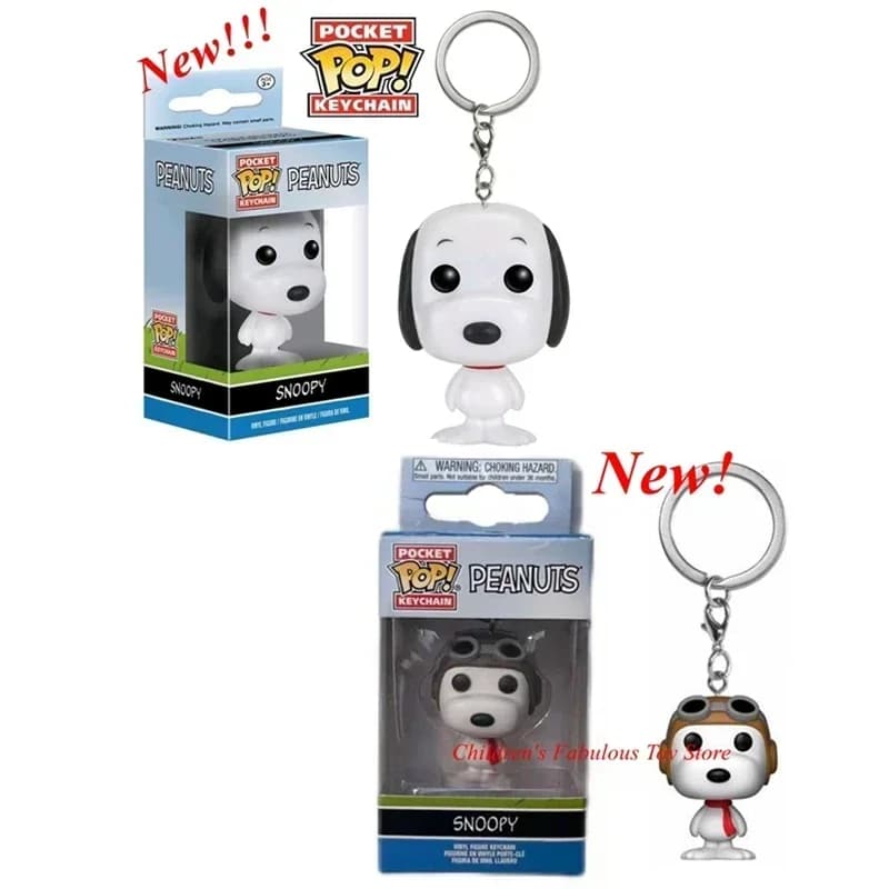 Nuovo arrivo FUNKO POP Portachiavi tascabili Arachidi Snoopy con cappello nuovo portachiavi snoopy con scatola Action Figure Giocattoli per ornamenti