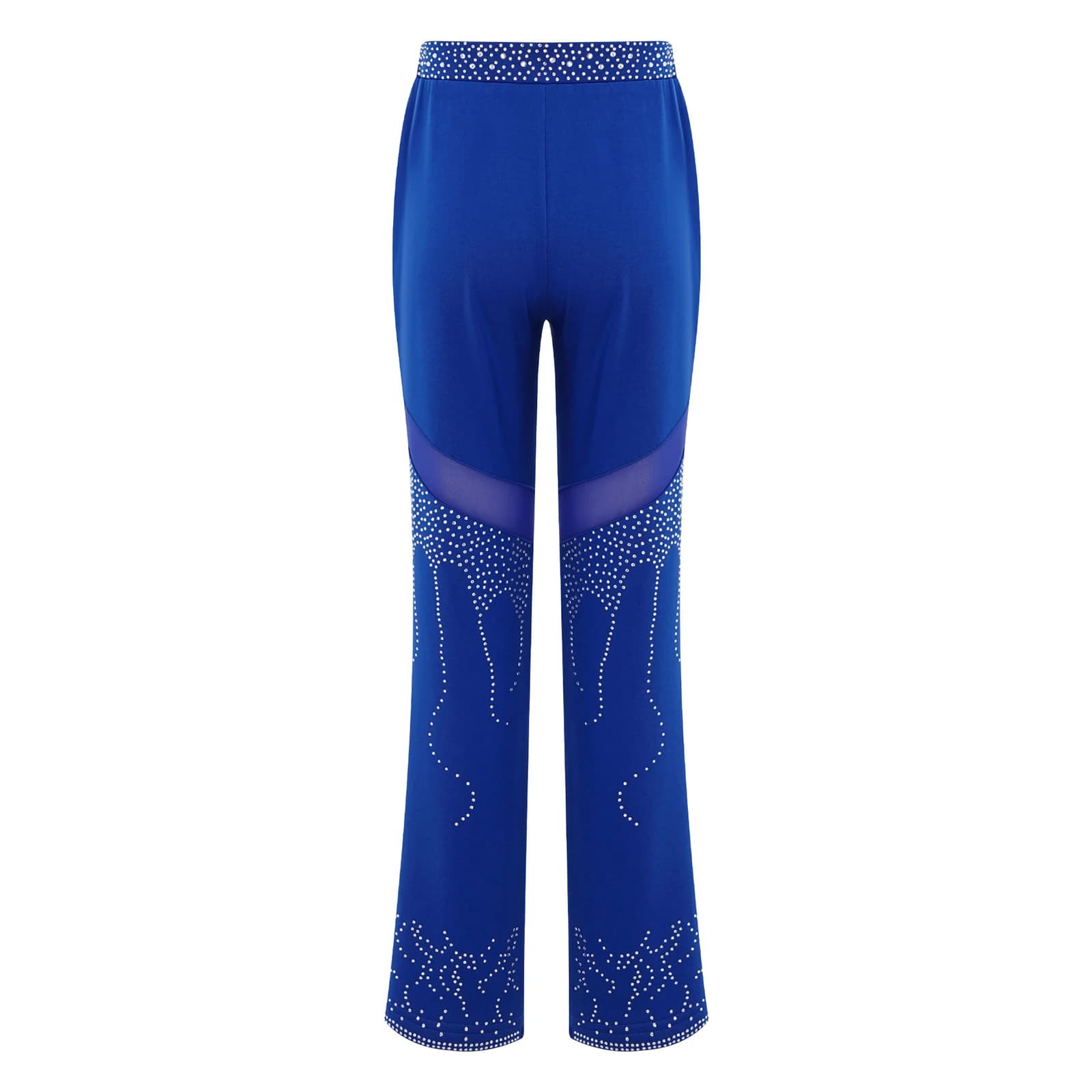 Pantaloni da Pattinaggio Artistico per Ragazze, Leggings Sottili Felpati con Elastico in Vita, Strass in Rete, Pantaloni da Ginnastica per Allenamento