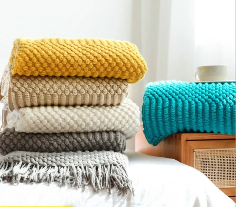 Coperte per divani nordici Asciugamano per coda del letto dell'hotel Doudou Nappa Scialle Coperta Coperte per copertura in tessuto per coda del letto
