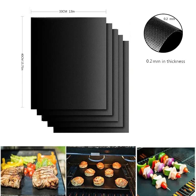 1-10PCS Non-stick BBQ Grill Mat Reusable Heat Resistant Oven Liner Baking Mat for Home Picnic Barbecue Grill Kitchen Accessories