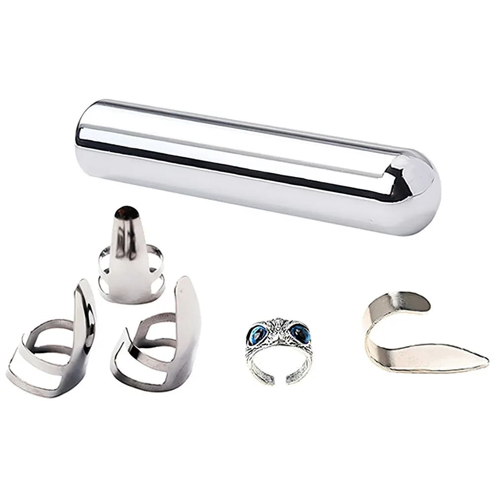 Set di 1 barra slide per chitarra, plettri per dita e pollice, kit di barre tonali in metallo per chitarra elettrica e acustica, accessori per strumenti musicali