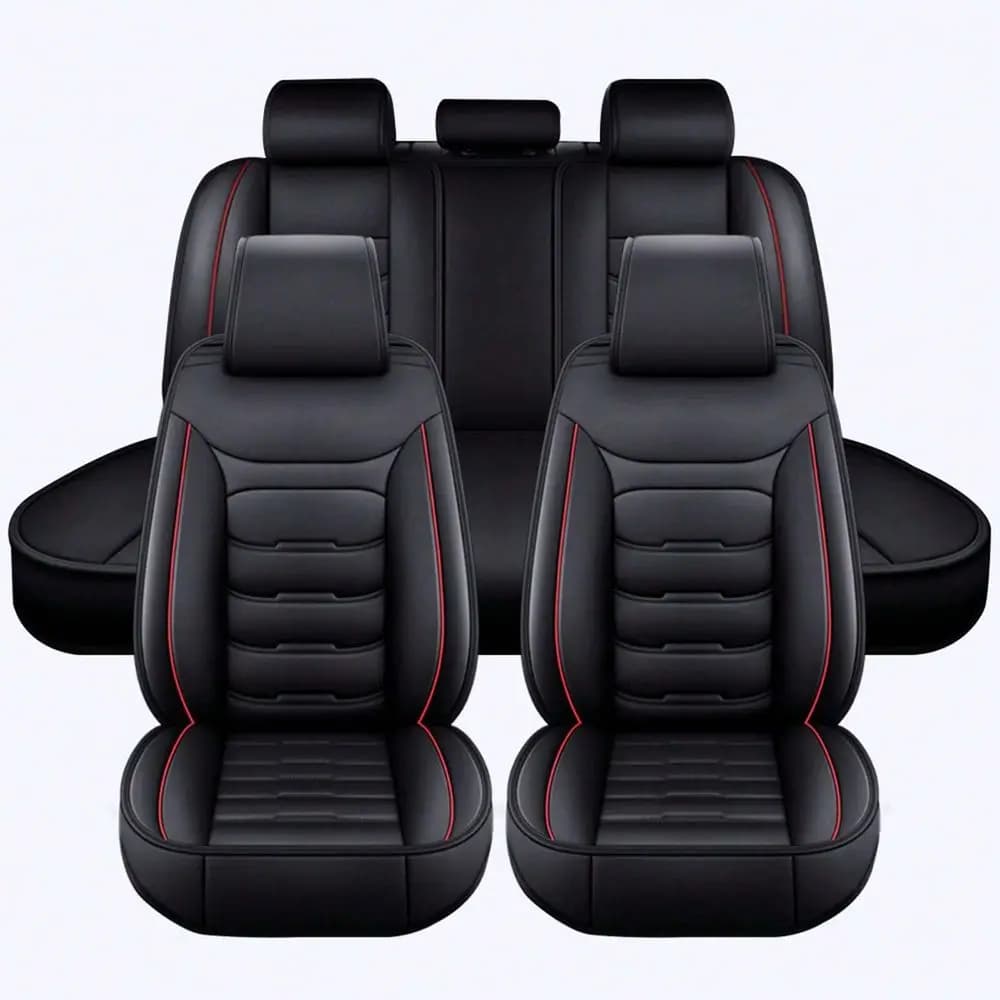 Coprisedili per auto a 5 posti in similpelle PU, set completo impermeabile per auto berlina, SUV, camion, protezione per sedili anteriori e posteriori, C102