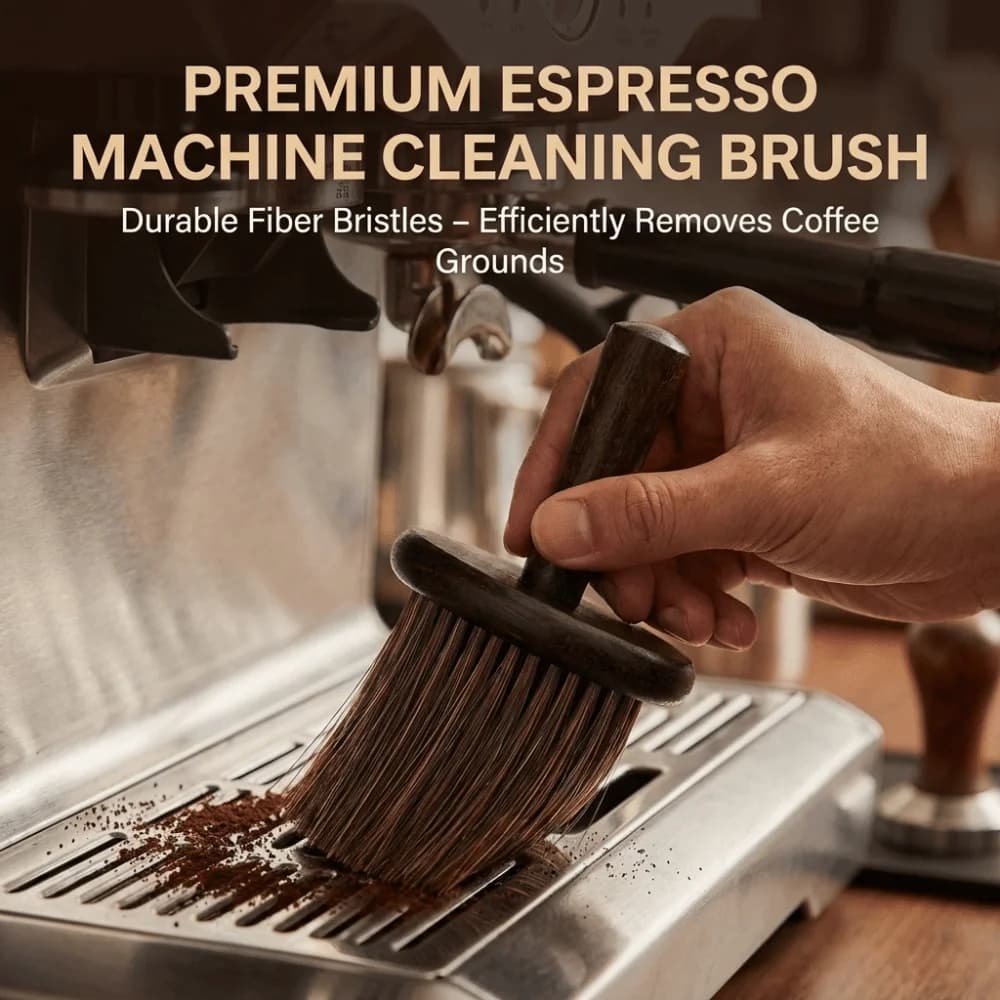 Walnut Wood Coffee Grinder Cleaning Brush Nylon Soft Espresso Machine Brush Barista Cleaning Tools Multi Use Dust Clean Brush