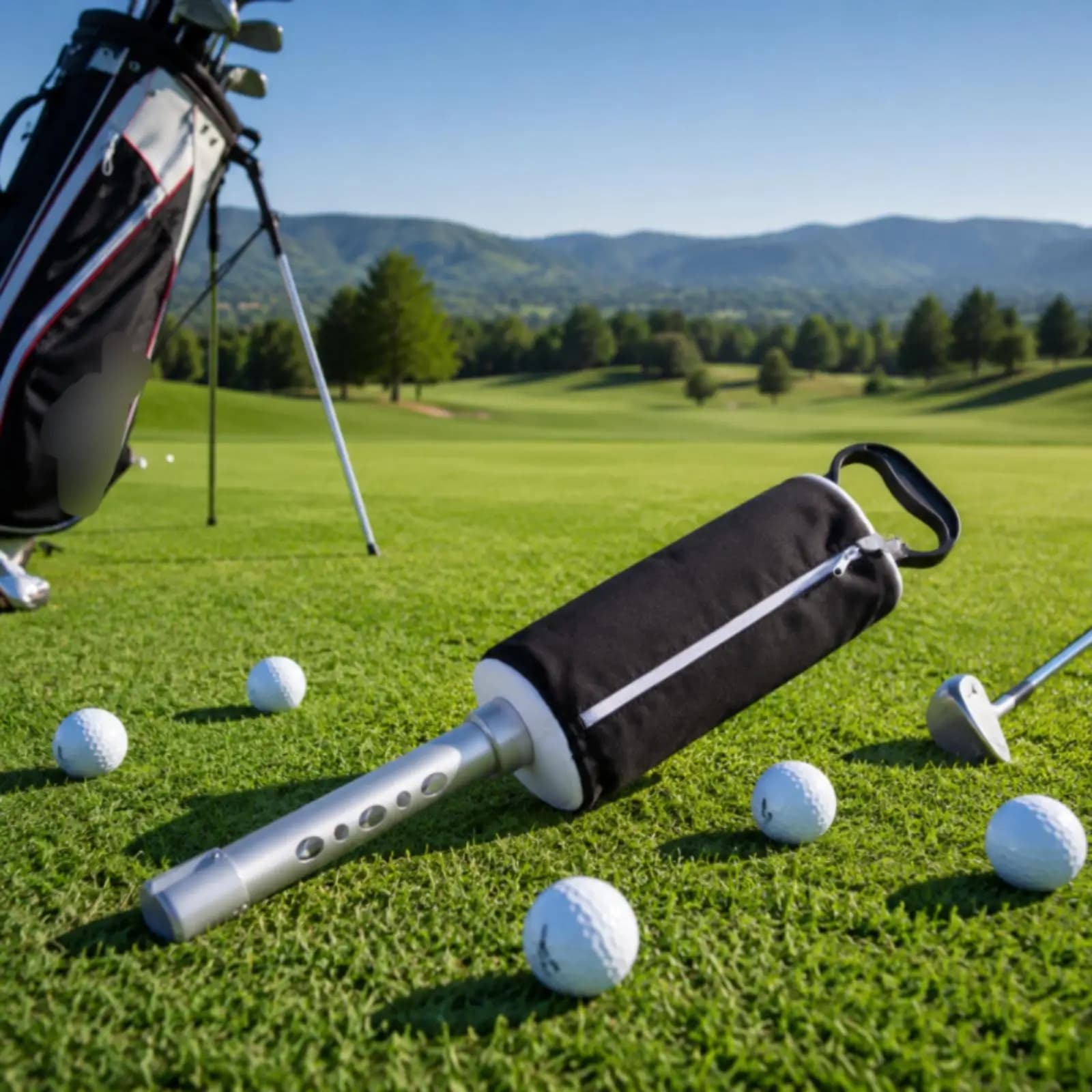 Golf Ball Pickup Tube Detachable Ball Retriever Bag with Handle for Golf Practice Supplies and Driving Range Use