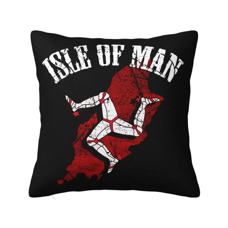 Isle Of Man Flag Throw Pillow Case Home Decor Luxury Cushions Cover For Sofa Square Polyester Pillowcase Double-sided Printing