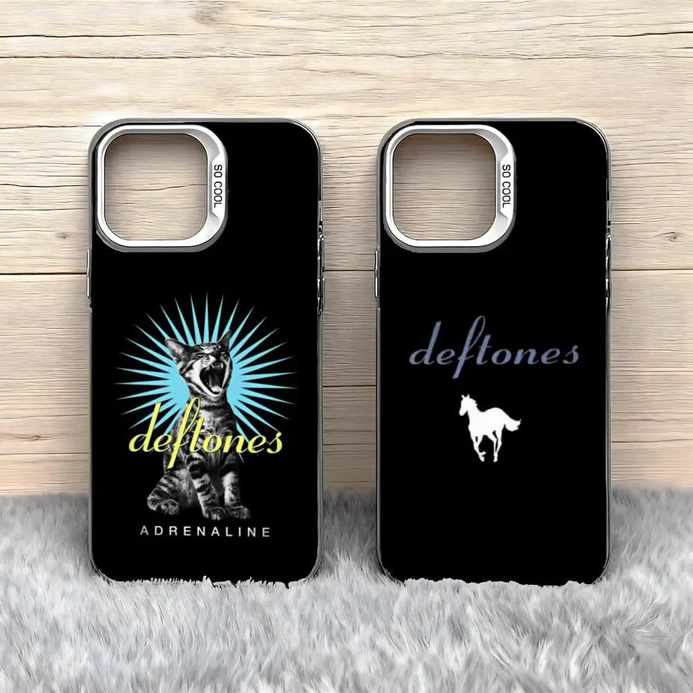 Band D-Deftones Music Phone Case, colored plated, anti-slip, anti-print, for I Phone 11–17 Air Pro Max