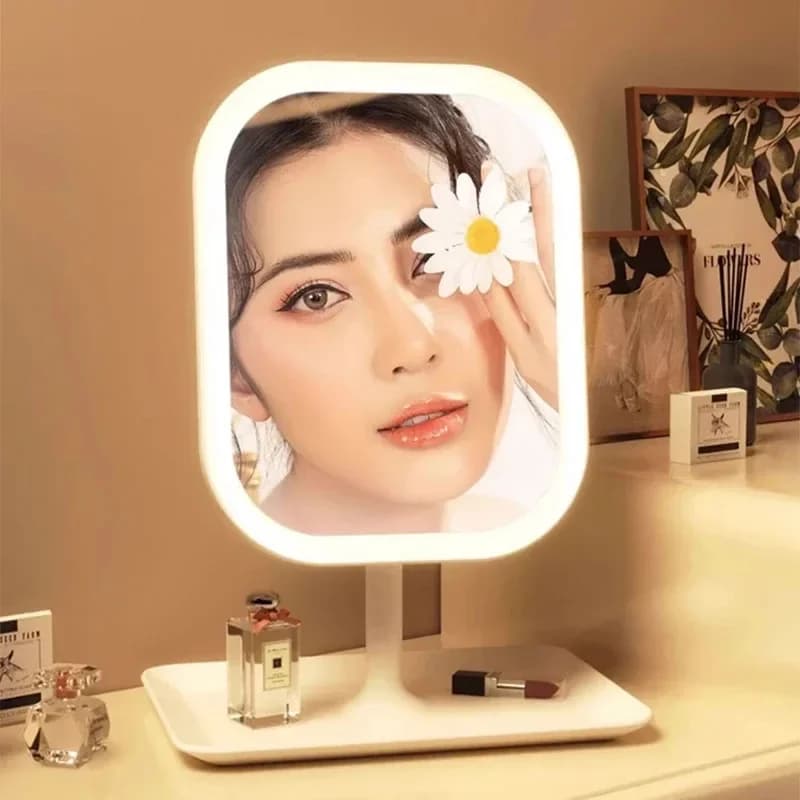 NUOVI luci dimmerabili a 3 colori Specchio cosmetico a LED ricaricabile Specchio per trucco con controllo touch per cosmetici portatili da viaggio a casa