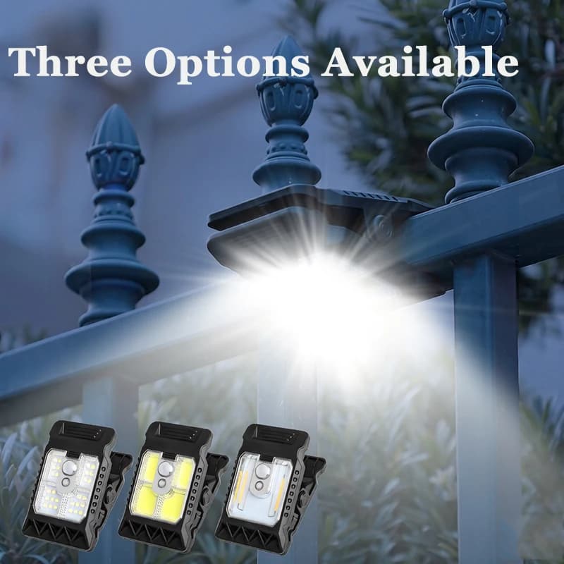 Outdoor Clip On Solar Light 3 Modes Motion Sensor Light Waterproof & Sensing for Camping,Fence,Wall,Courtyard
