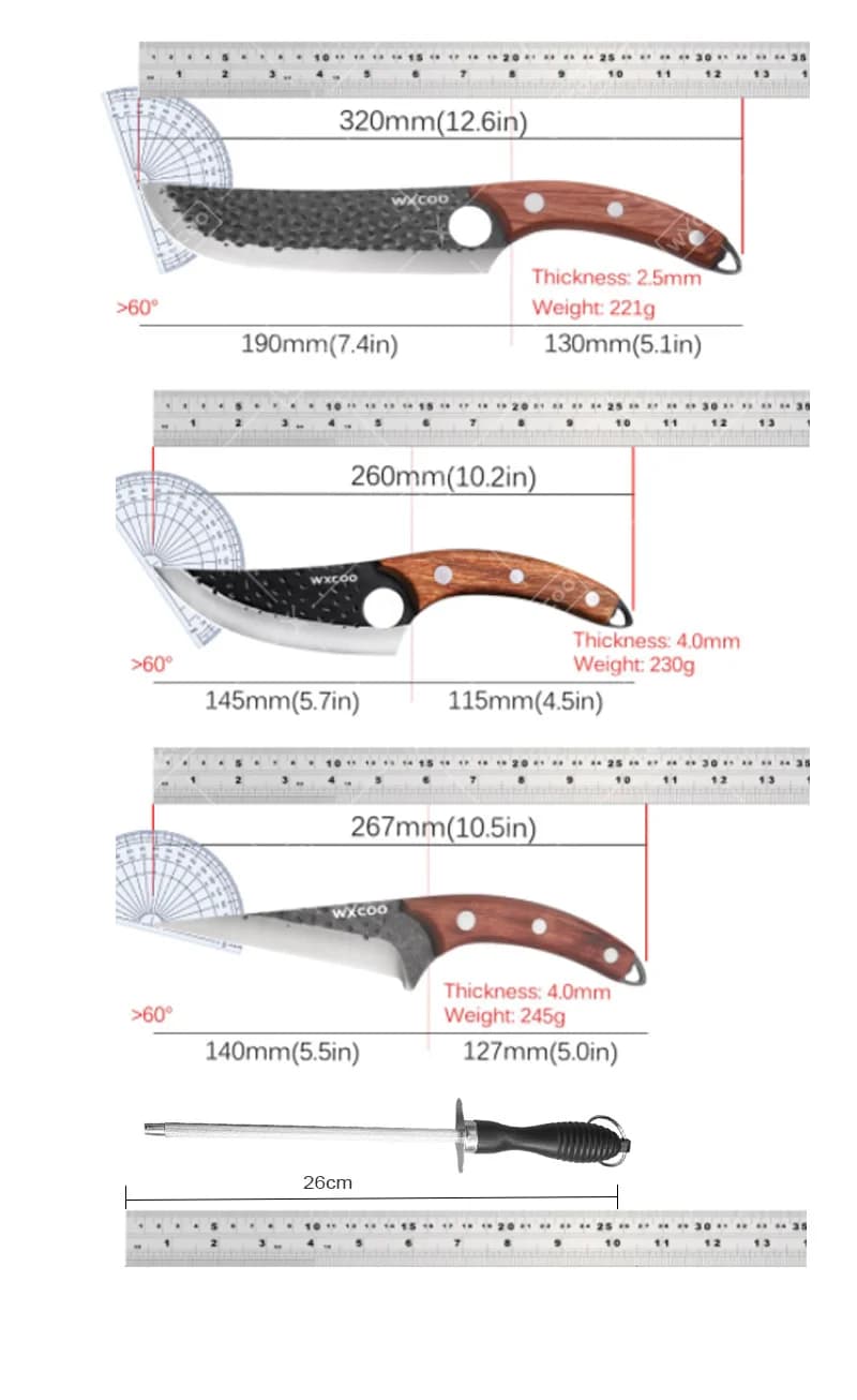 Kitchen Knife Hand-Forged Cover Barbecue Knife with Professional Boning Butcher Knife for Fish Meat Cutting Cooking Accessories