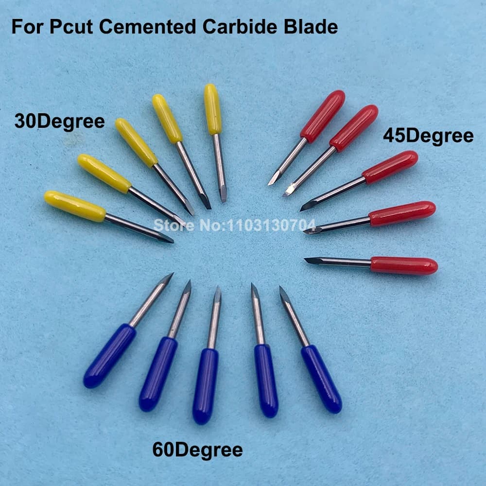 10PCS Pcut Vinile Lama di Coltello da Taglio in Tungsteno per Pcut CT630 CT900 CT1200 Plotter da Taglio Lama in Carburo Cementato 30/45/60 Gradi