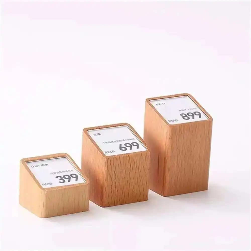 Mini supporto per display per cartelli, metallo, legno, acrilico, prezzo, nome, carta, etichetta, etichetta, negozio al dettaglio, ripiano da banco