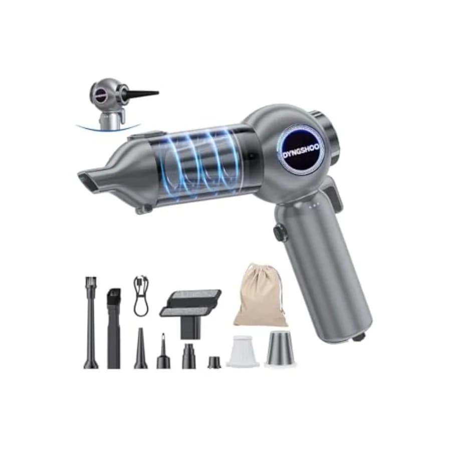 Aspirapolvere portatile per auto senza fili, dotato di rompivetro e tagliacinture a un solo tocco, con potenza di 2500W.