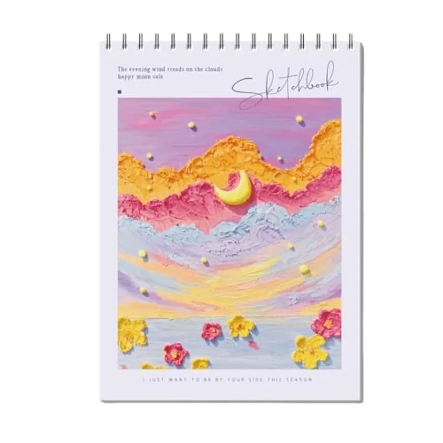 Spiral Bound Sketch Pad Coloring Book 8x11 Spiral sketch pad with 45 sheets/90 pages 100gsm paper; drawing notebook for artists