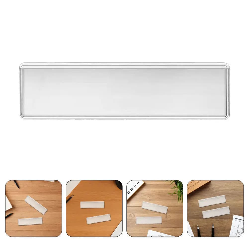 100Pcs Transparent Index Card Pockets Clear Self-Adhesive Label Holders PVC Waterproof Easy-Apply for File Folders Shelves