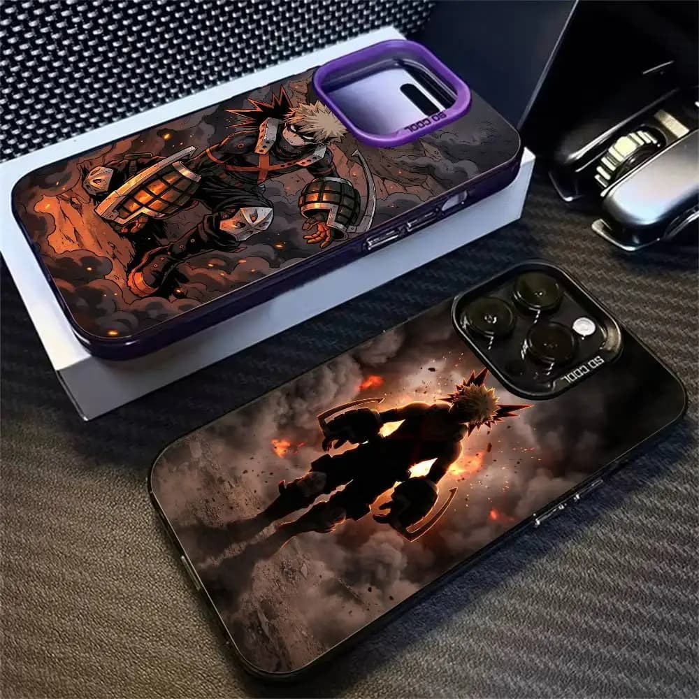 M-My Hero Academia A-Anime Phone Case For iPhone 17,16,15,14,11,12,13 Plus,Pro Max,XS,Colorful Silver