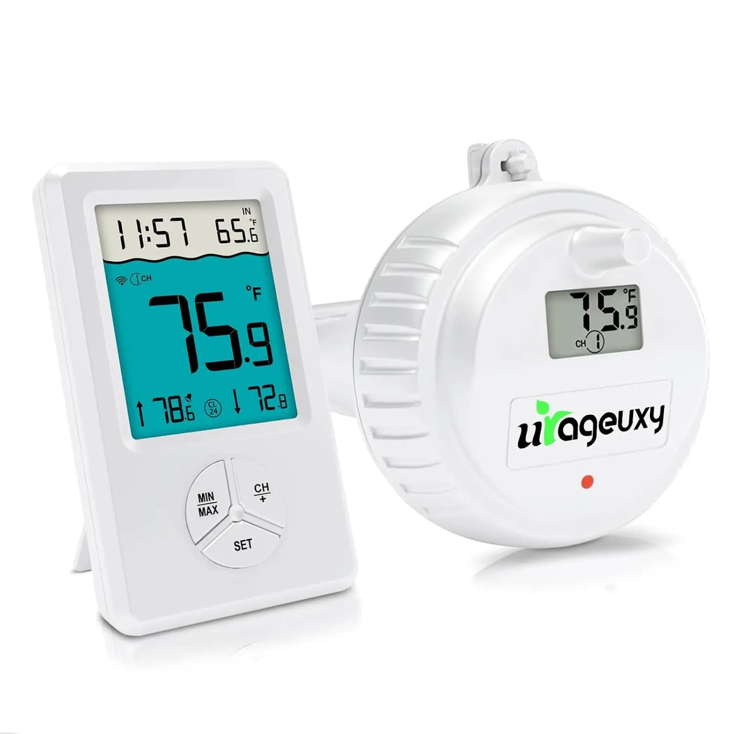 Wireless Pool Thermometer Digital LCD Display -40 °C ~60 °C IPX8 Waterproof Floating Thermometer for Cold Shield/Hot Bag FCC Ce