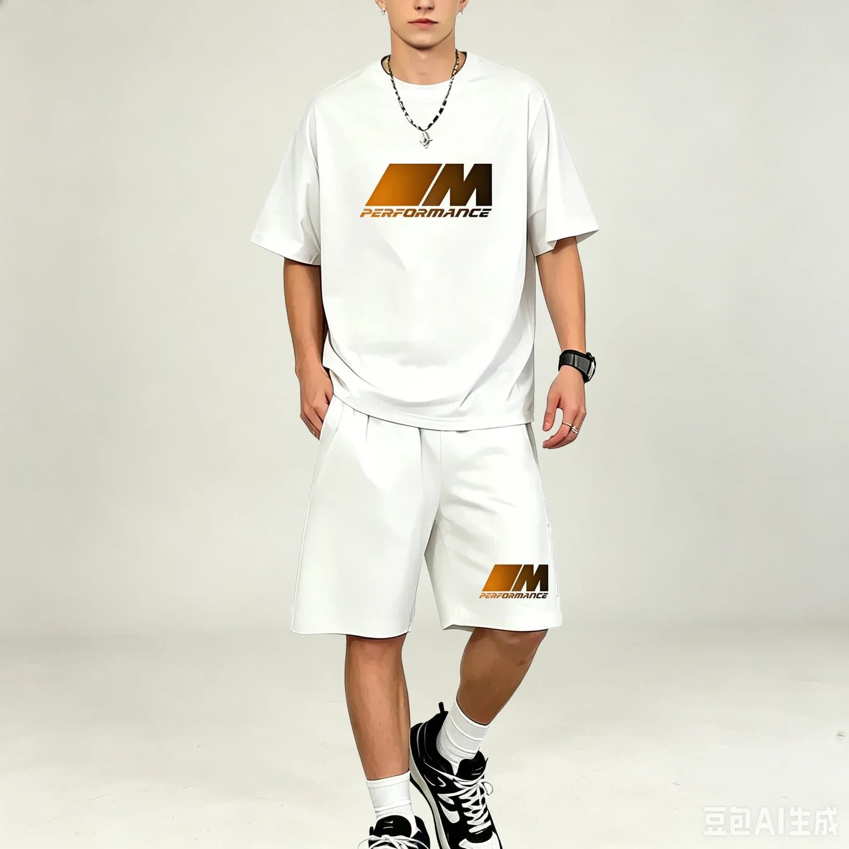 Men T‑Shirts Sets Summer Essential 2‑Piece Outfits Stylish Short‑sleeve Tops Shorts Sets Soft Fabric Sport‑Leisure T‑Shirts Sets