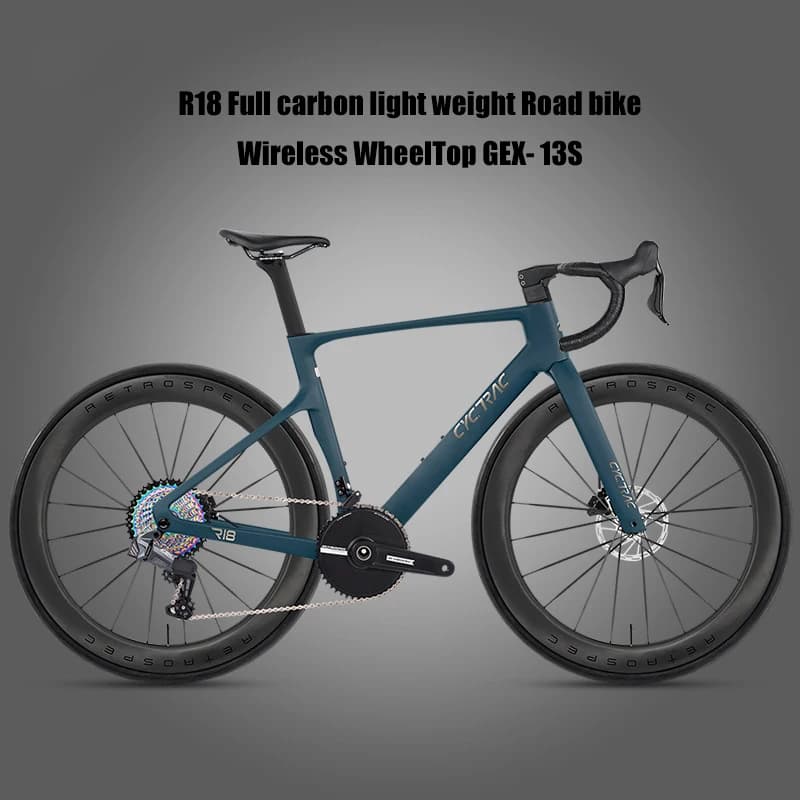 28C WheelTop GEX-13S Full Carbon Light Road Bike Aero Racing Wireless Disc Closed Plate Bicycle with 54T Heel Wheels