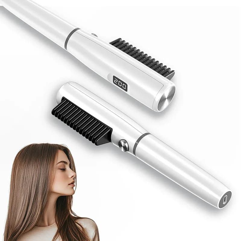 Brush to smooth hair with LED display - Professional comb to smooth hair for women styling