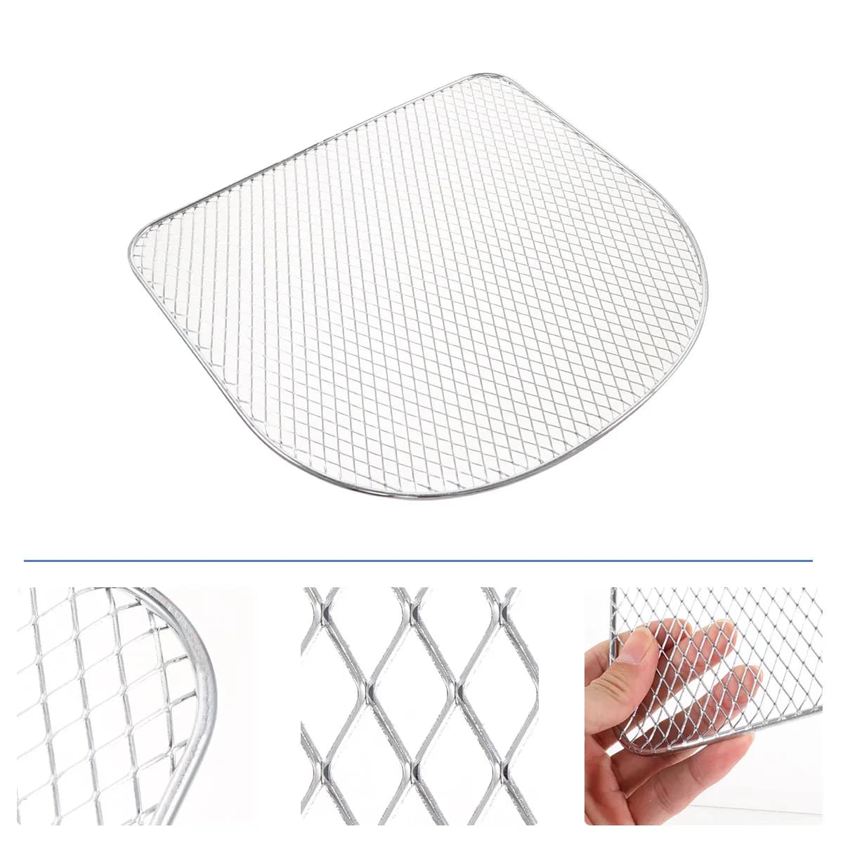 1Pcs Oven Mesh Tray Multi Purpose Heavy Duty Stainless Steel Grill Net for Baking Chips Nuts Drying Herbs Fruits Air Fryer