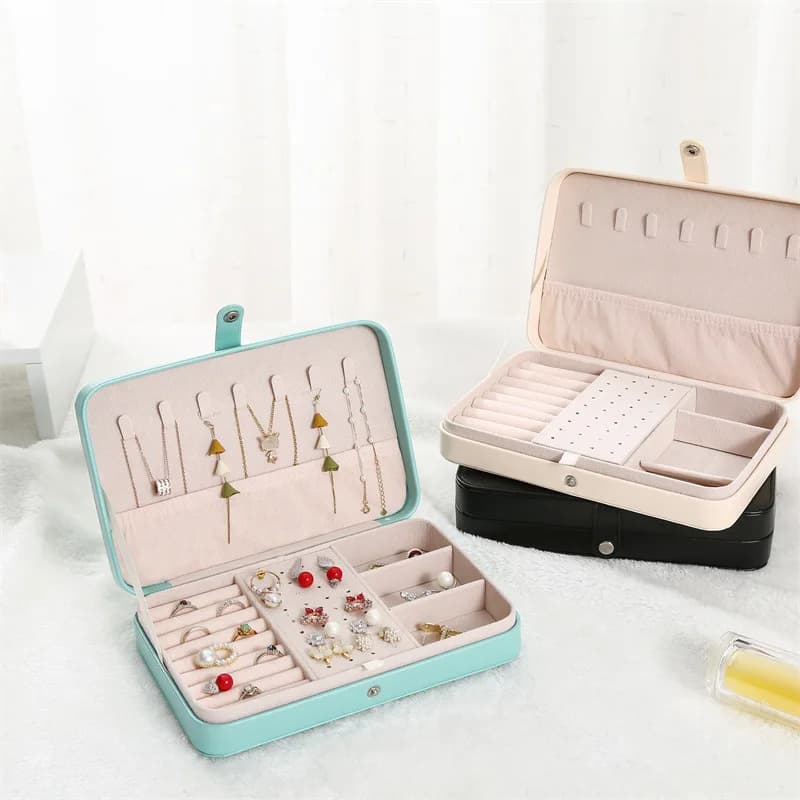 Elegante Scatola Porta Gioielli in Pelle Premium per Orecchini, Anelli e Collane - Regalo Raffinato per Donne