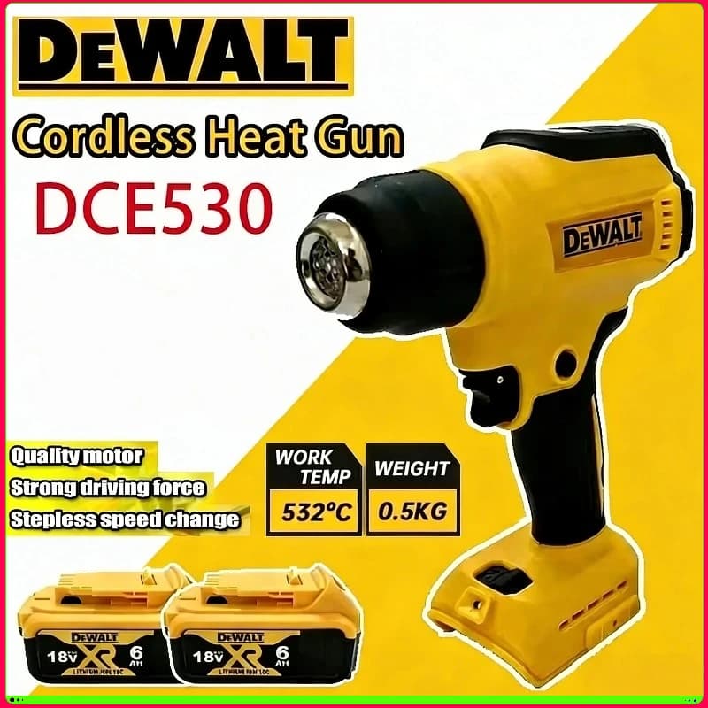 DEWALT DCE530 Pistola Termica Senza Fili ad Alta Potenza 300W per Saldatura e Termoretrazione, Utensile Compatibile