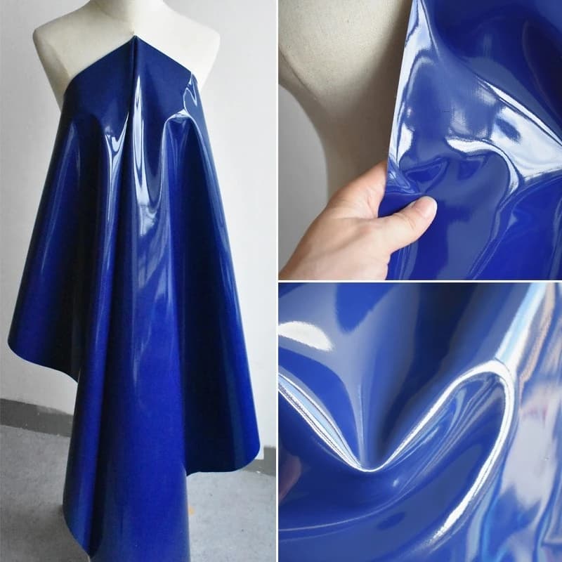 Specchio riflettente opaco blu intenso PU in pelle artificiale per bagagli Styling Fotografia di matrimonio Materiali per abbigliamento Panno
