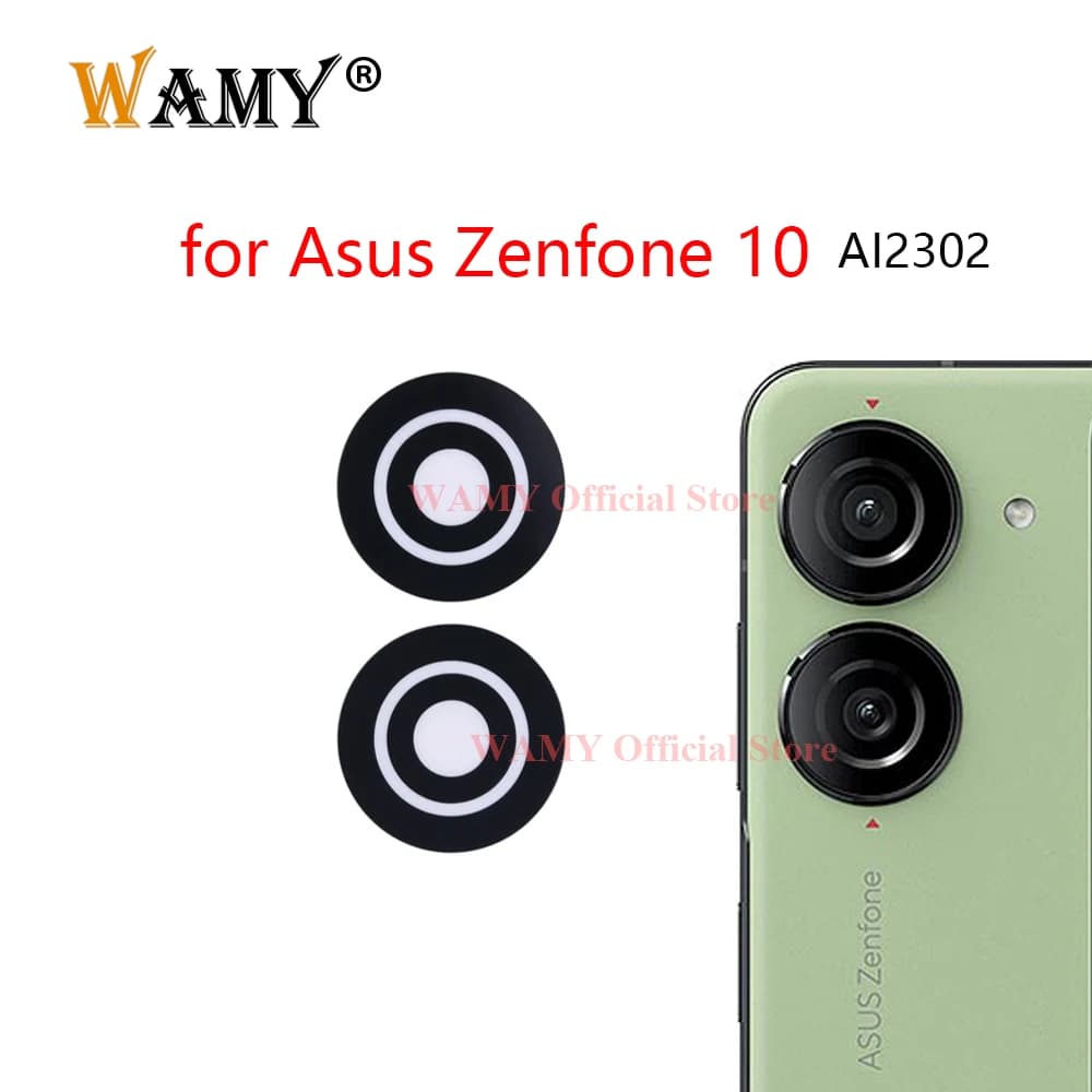 WAMY Sostituzione obiettivo in vetro per fotocamera posteriore posteriore per Asus Zenfone 10 AI2302 con adesivo adesivo
