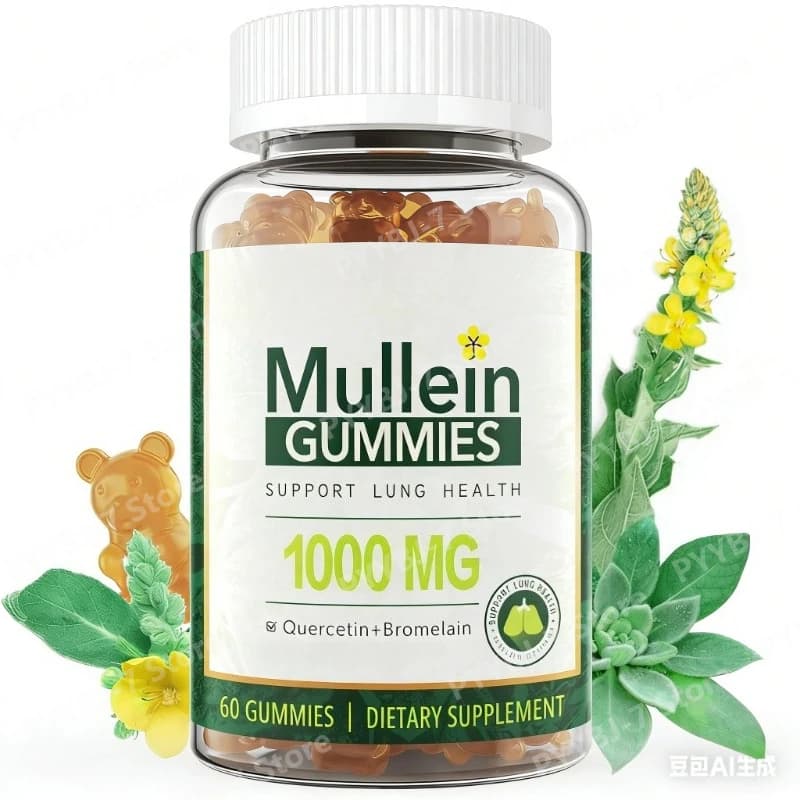 Caramelle Gommose alle Erbe di Verbasco con Quercetina, Bromelina e Vitamina D3, Integratore per il Benessere Quotidiano, Senza Zucchero, Vegane, 60 Pezzi
