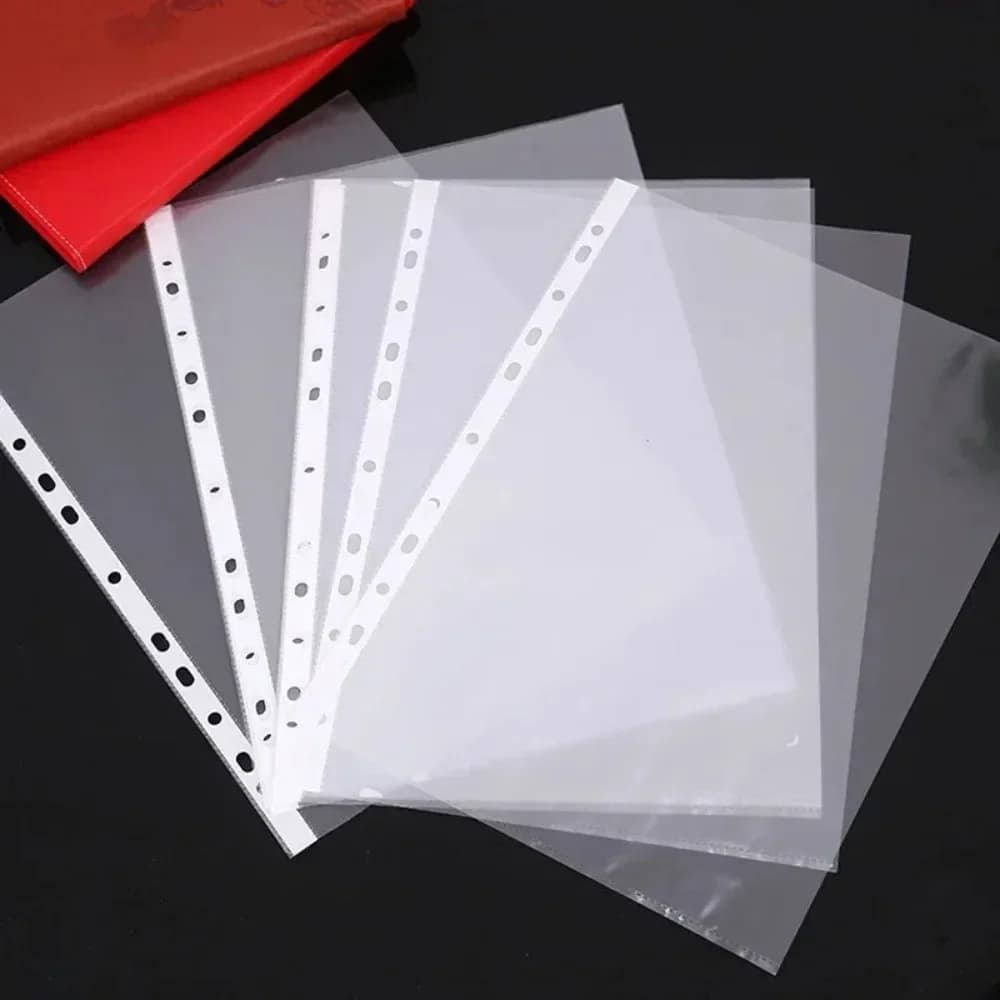 100 pezzi 11 fori ispessimento cartelle di file in plastica trasparente punzonate buste per documenti A4 protezione forniture per ufficio