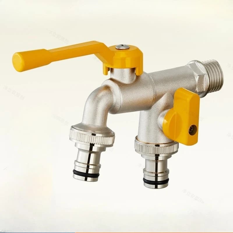 Garden Hose Faucet Adapter 1/2'' IBC Water Tank Connector 2-Way 1-Way Irrigation Brass Tap Joint Replacement Fitting Ball Valve