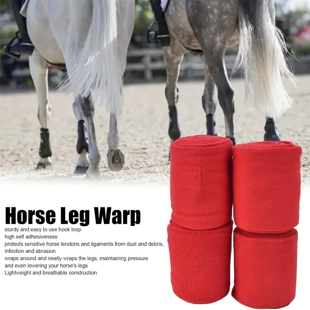 Leggings da cavallo in pile polare da 4 pezzi, protezione anti-ribaltamento dei tendini, leggings da ballo per corse equestri
