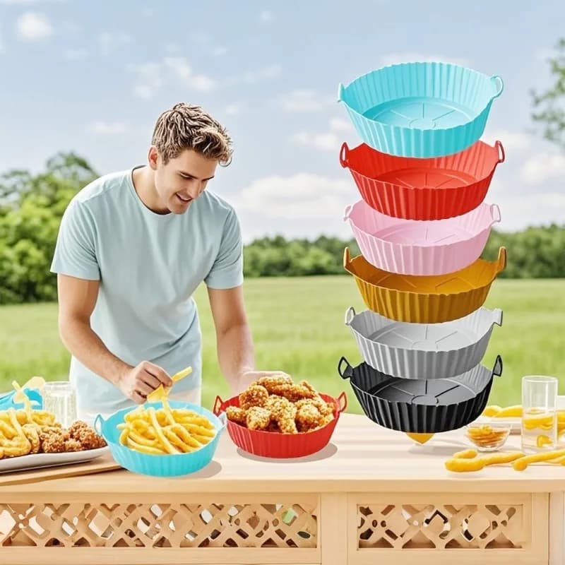 Stampi in Silicone per Friggitrice ad Aria, Set di Accessori da Cucina, Stampi Antiaderenti per Torte, Utensili per Pasticceria, Gadget per Cucina Domestica, Friggitrice ad Aria