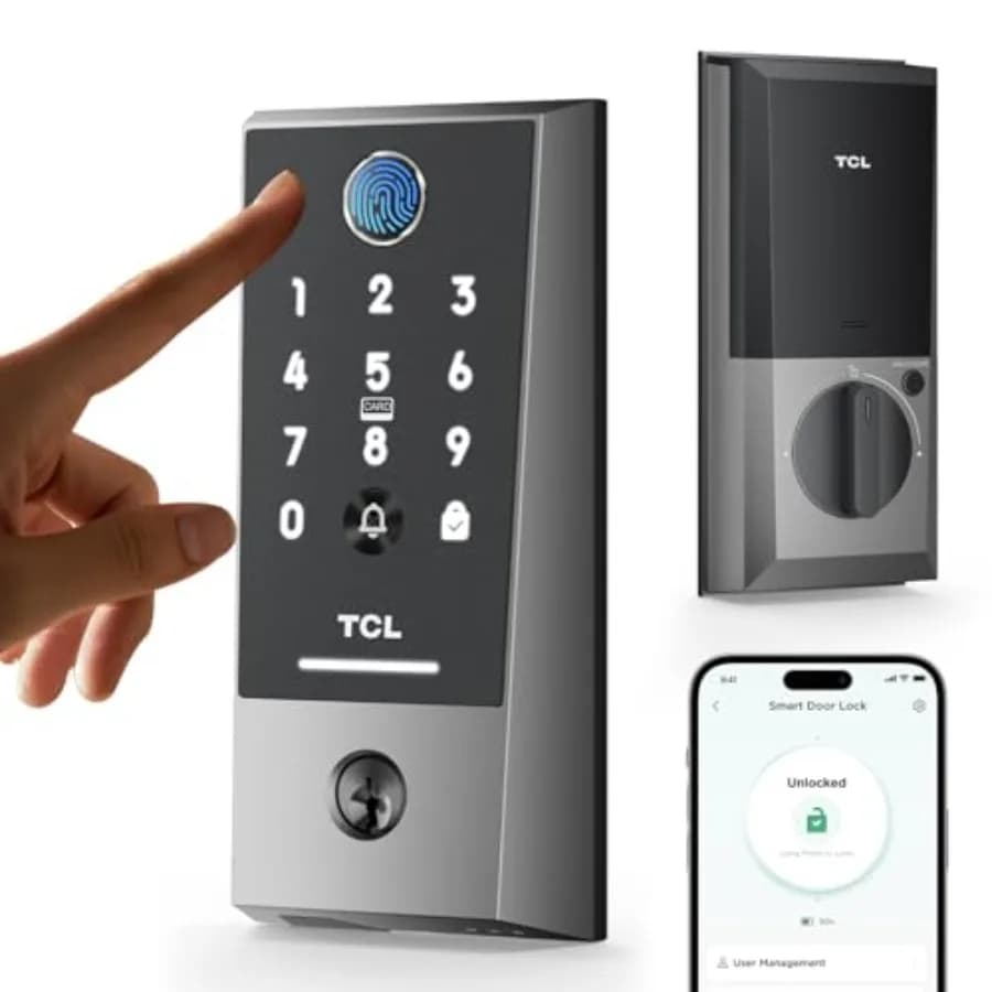 Serratura Intelligente Wi-Fi D2 Plus con Impronta Digitale, Ingresso Senza Chiave, Sicurezza Elettronica, Serratura a Catenaccio per Porta d'Ingresso con Campanello Integrato