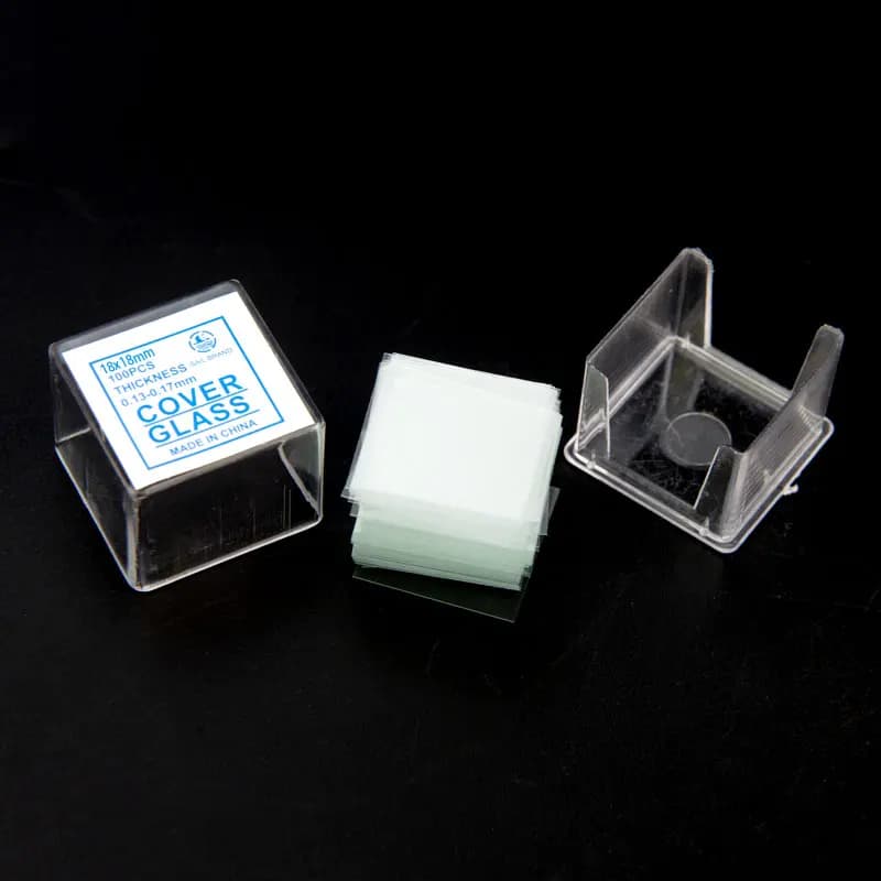 18x18mm Copertura per microscopio Scivoli per vetrini in vetro Copertura in vetro Micro copertura in vetro Scivoli Consumabili da laboratorio 100 pz/scatola