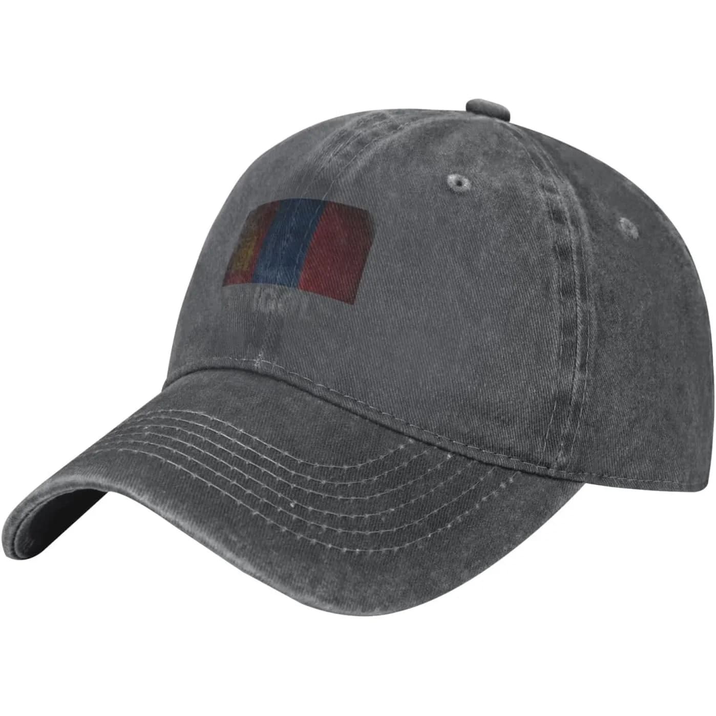 Mongolia Flag Baseball Cap Washed Cotton Distressed Dad Hat Casual Adjustable Outdoor