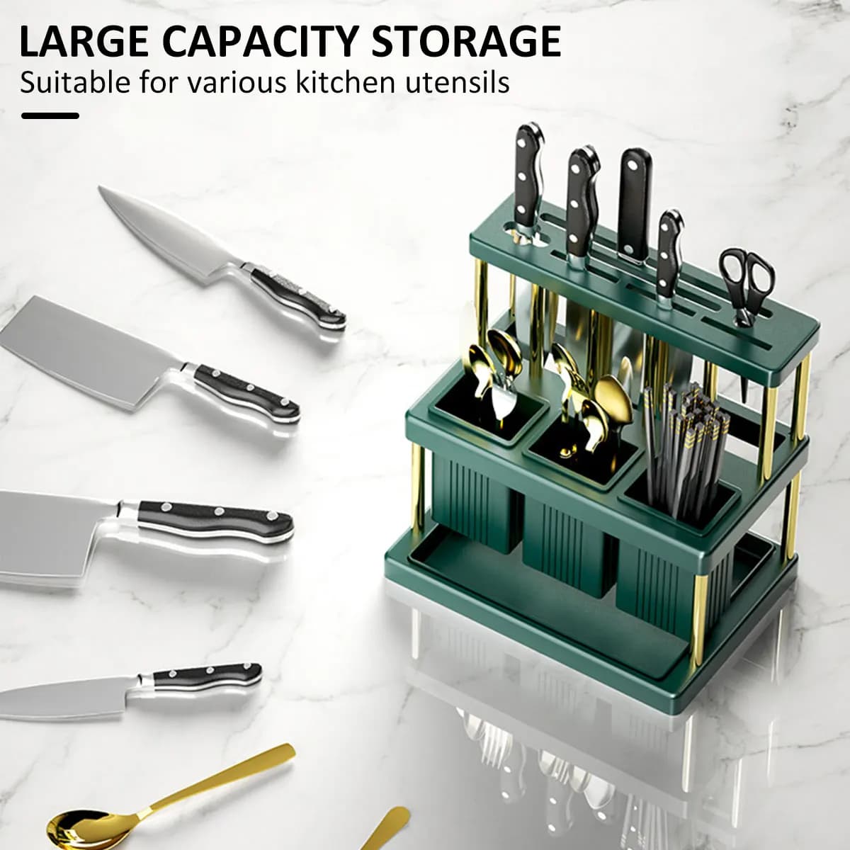 Kitchen Tool Rack New Kitchen Knife Holder Multi-functional cutter and PP Space Saving