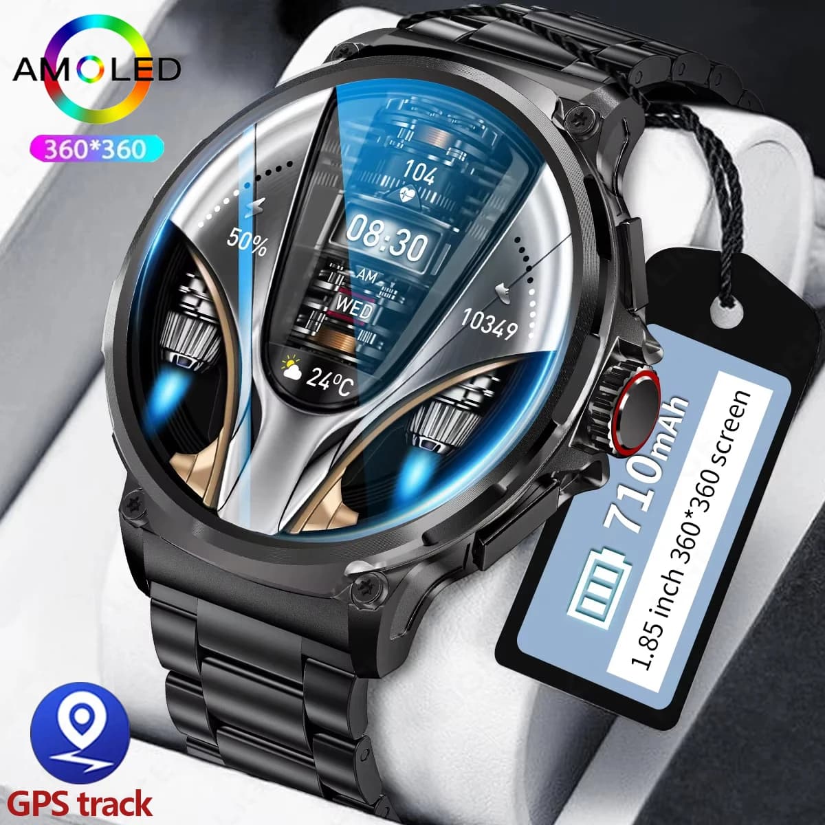 2025 New 710 mAh BT Call 1.85" HD Utral Outdoor Smart Watch 100+ Sports Fintness GPS Tracker Message Reminder IP68 Smart Watch