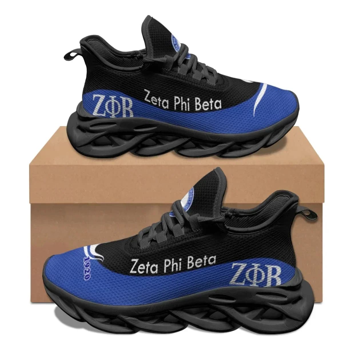 Sneakers estive ammortizzanti Zeta Phi Beta, scarpe casual piatte antiscivolo con stampa di design, leggere e traspiranti per la corsa