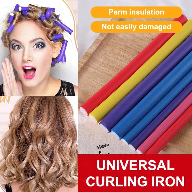 10pcs Flexible Hair Curling Rod Hair Curler Makers Soft Foam Bendy Twist Curls Flexi Rollers Styling Tools No Heat Roller