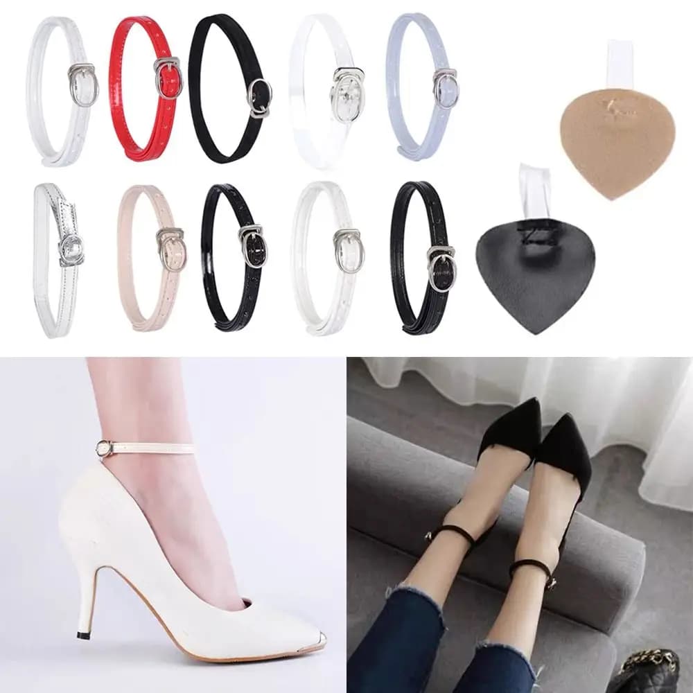 Moda Donna Lacci per scarpe Cintura per scarpe alla caviglia regolabile Caviglia che tiene allentato antiscivolo Fascio di lacci Cinghie per cravatta Accessori per scarpe a fascia