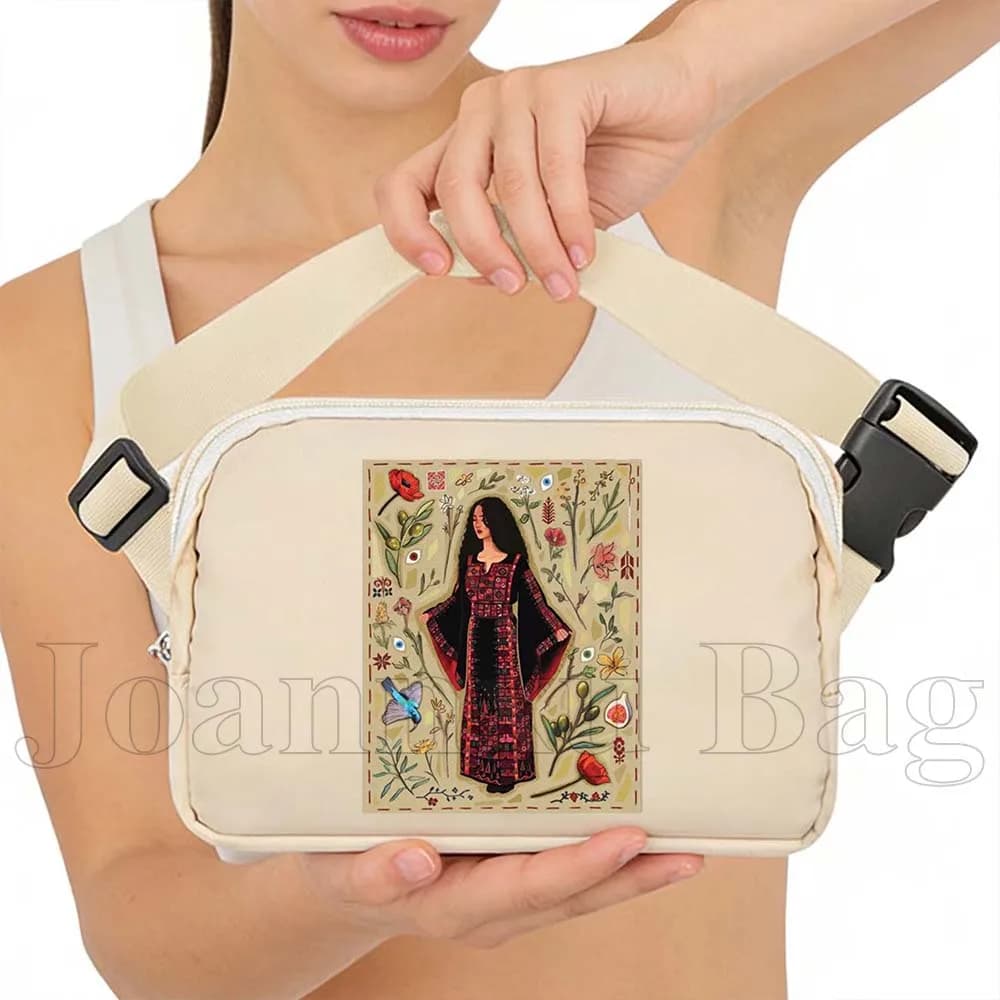 Borsa a tracolla da donna beige, marsupio sportivo da petto, borsa a tracolla casual da viaggio, marsupio da donna, portamonete