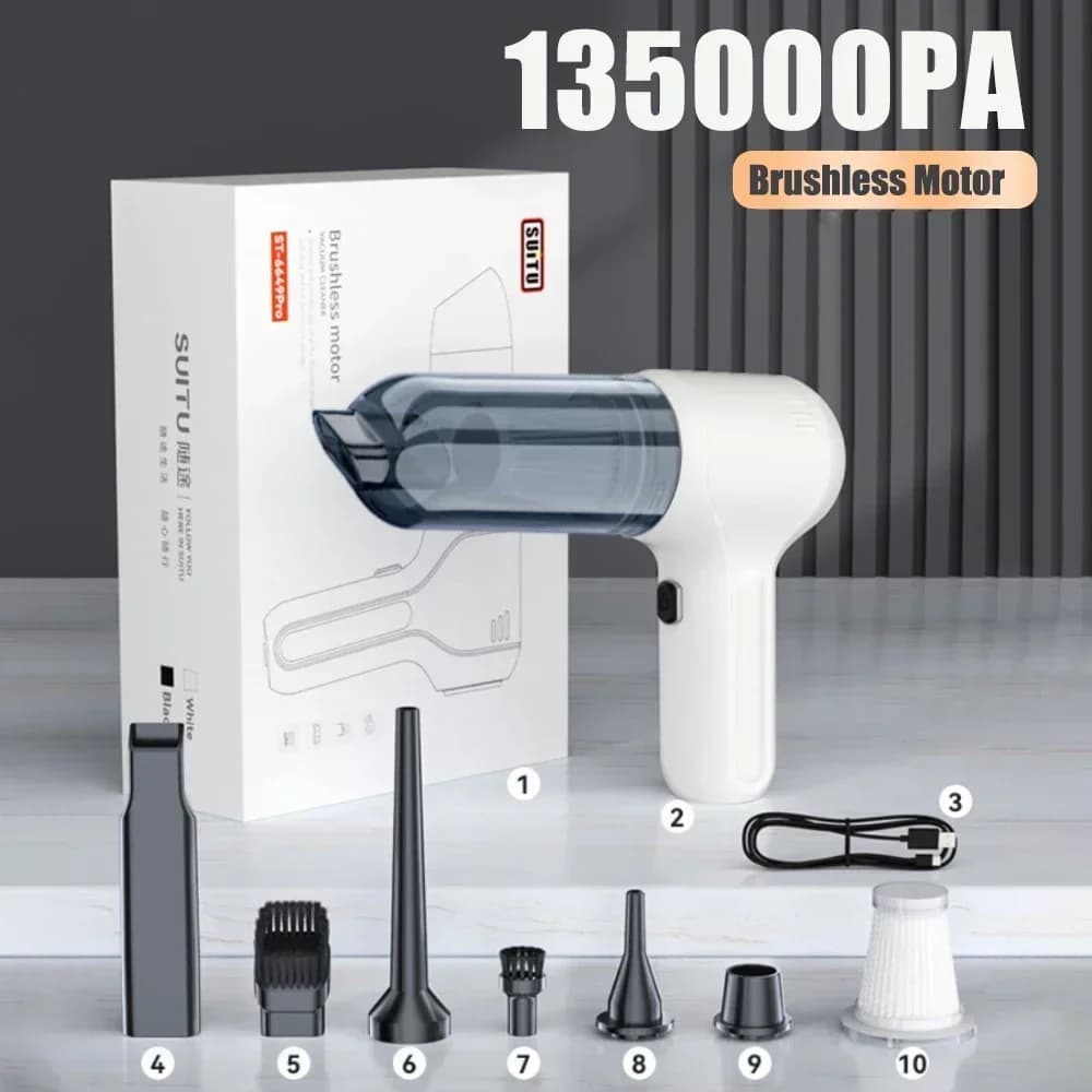 135000PA aspirapolvere portatile senza fili per auto Mini pulitore portatile macchina per la pulizia potente per un forte aspirapolvere per auto