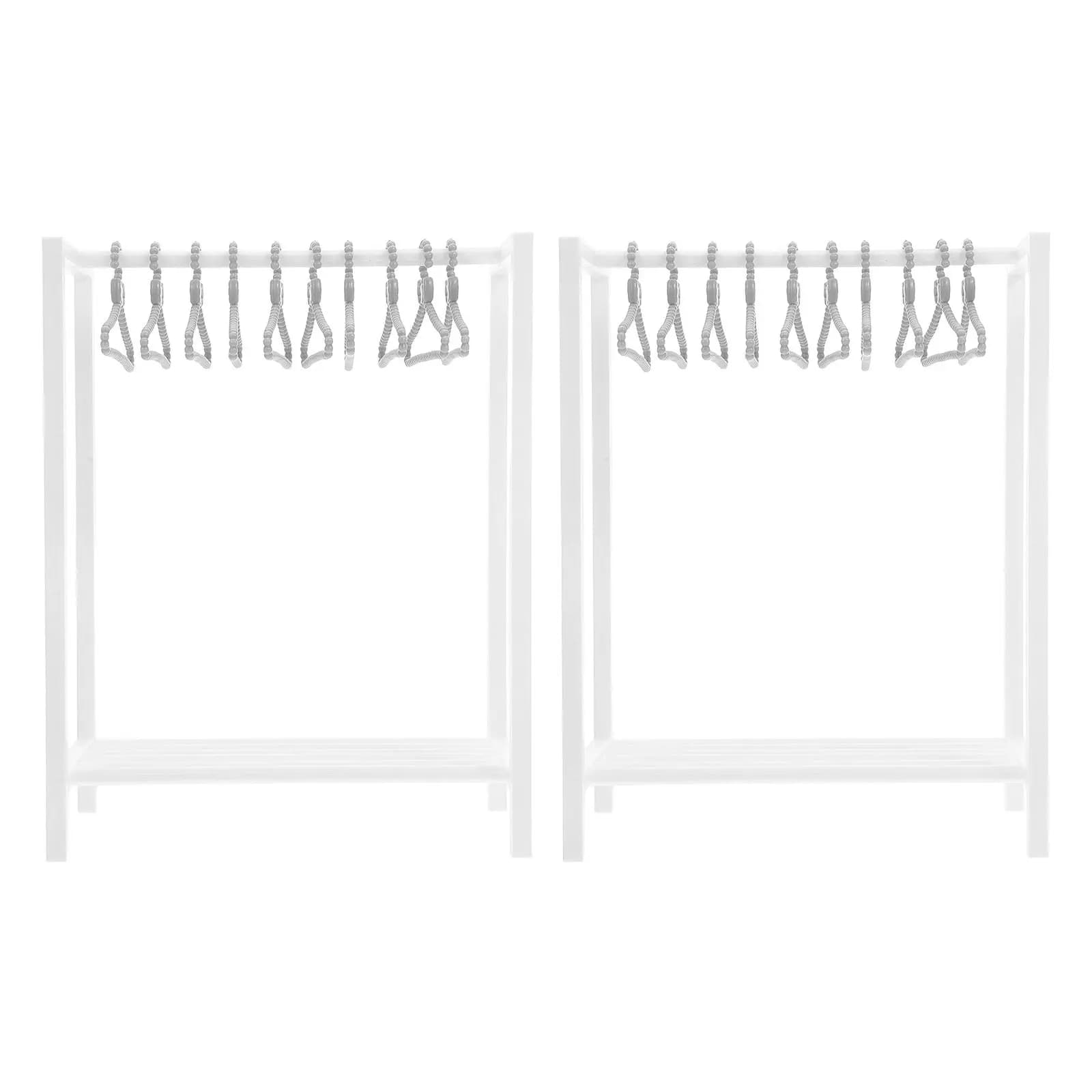 1Set Realistic Miniature Clothes Rack for Dollhouse Decor Display Outfit Organizer Clothing Hanger Stand Mini Clothes Drying