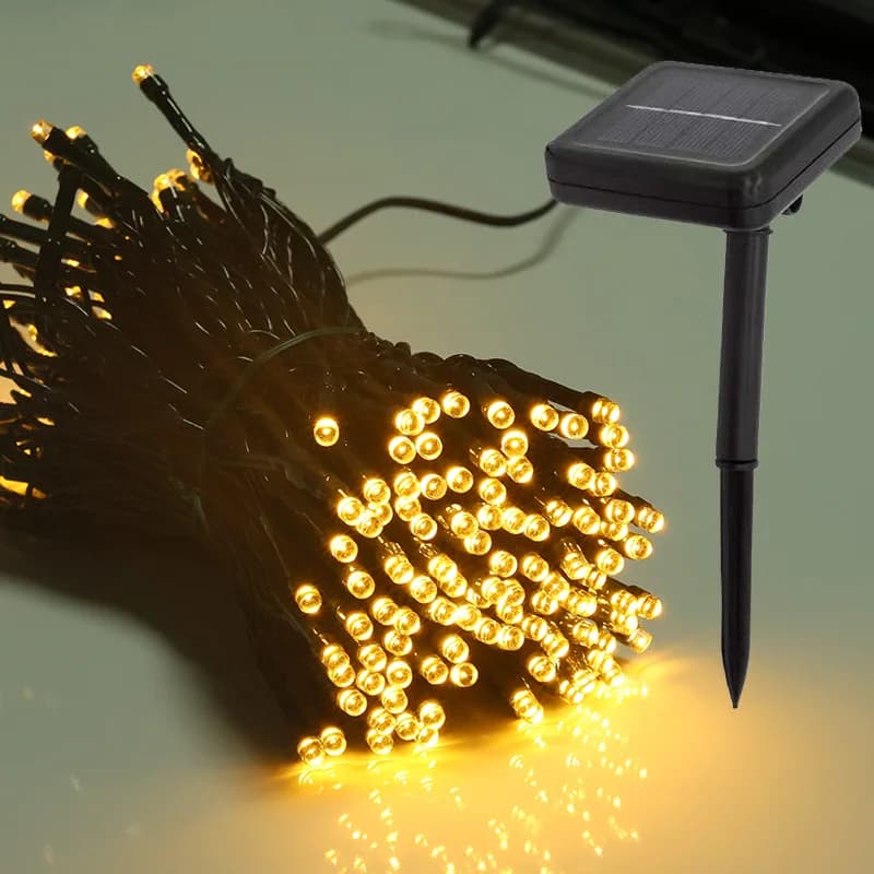 Luci a Cascata Solari a LED, Ghirlanda Luminosa per Matrimoni, Decorazione Esterna per Giardino, Feste Estive, Albero di Natale
