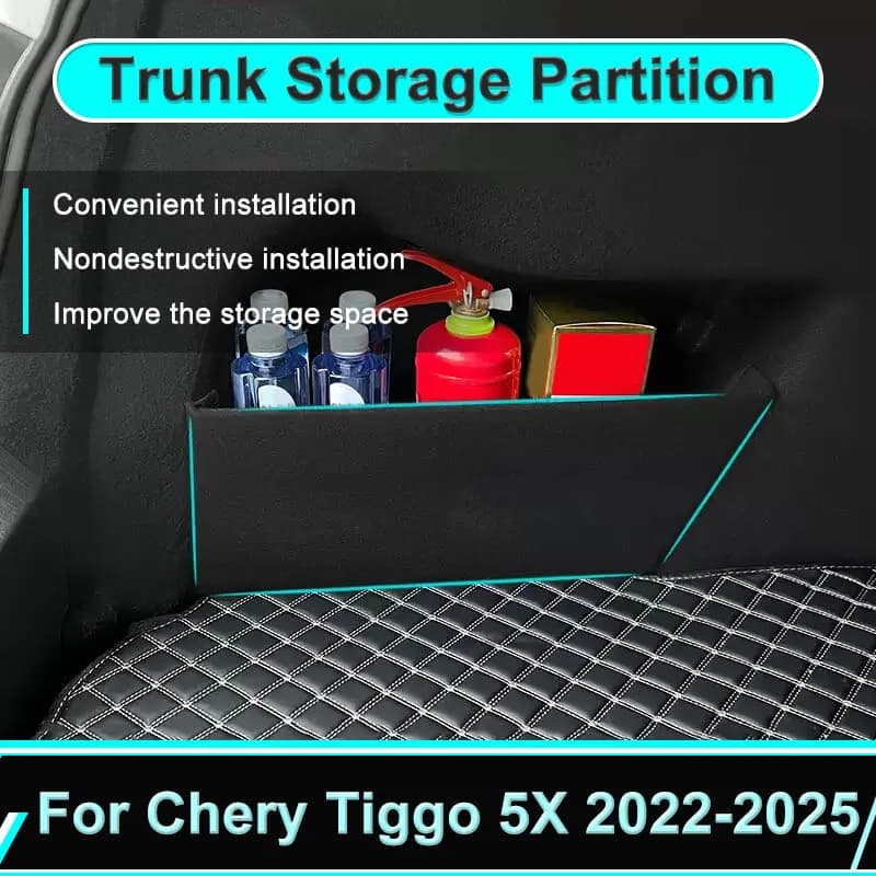 Per Chery Tiggo 5X Tiggo 4 Pro 2022-2025 Auto Ispessimento Tronco Scatola di Immagazzinaggio Organizzatore Partizione Multifunzione Lato Auto Interni