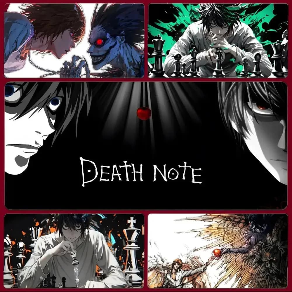 Tappetino per mouse anime suspense d-Death N-Note, tappetino per mouse da gioco di grandi dimensioni con bordi cuciti, tappetino da scrivania ispessito per PC