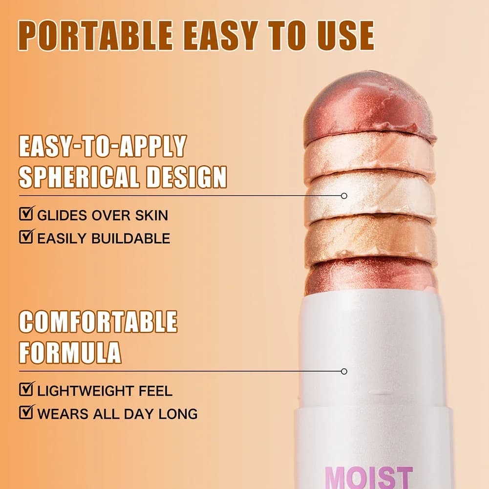 Pearlescent Natural Highlighter Stick Water Resistant Face Contour Highlight for Cheek Decoration Brightening Cosmetic