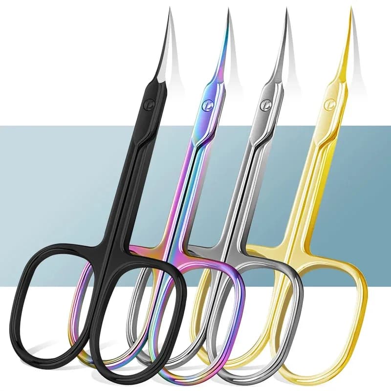 1 Pz Forbici per cuticole per unghie Sopracciglia/Ciglia Baffi Multiuso per cuticole Extra Fine Curvo - Forbici per manicure professionali